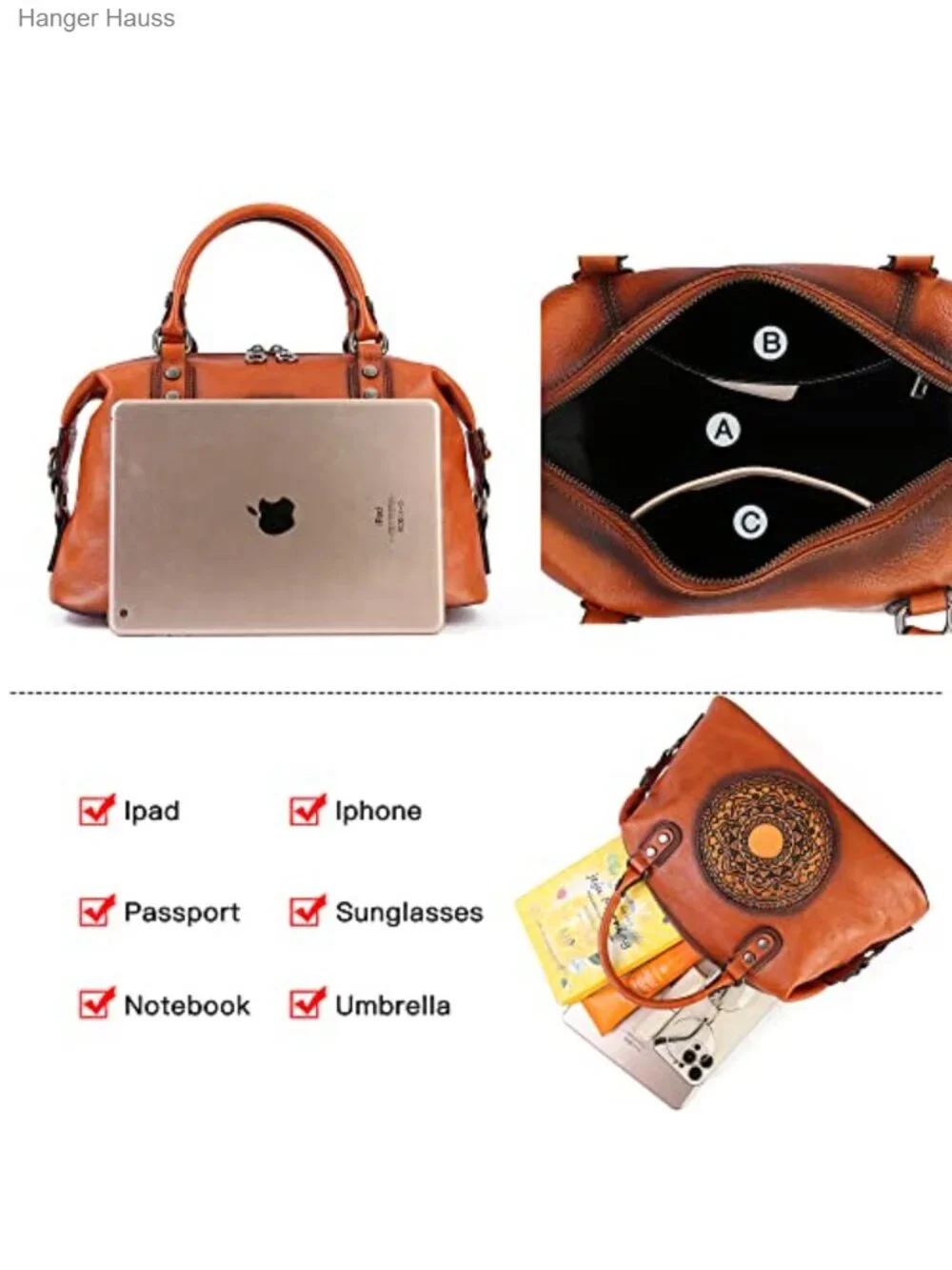 Genuine Leather Women's Handbag Tote Crossbody Satchel Purse